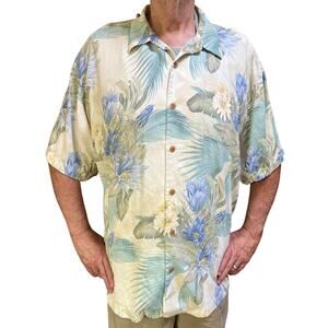 Tommy Bahama 100% Silk Floral Island Men's Shirt Resort Wear Vacation XXL